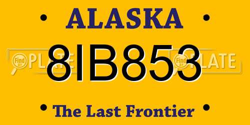8IB853 Alaska License Plate