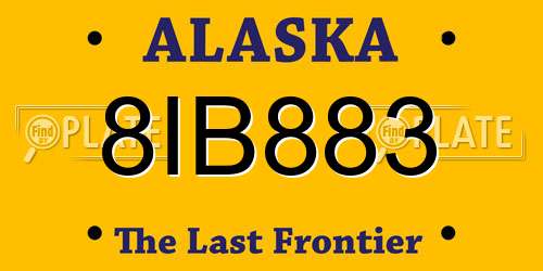 8IB883 Alaska License Plate