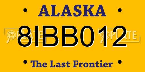 8IBB012 Alaska License Plate