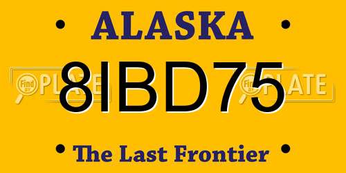 8IBD75 Alaska License Plate