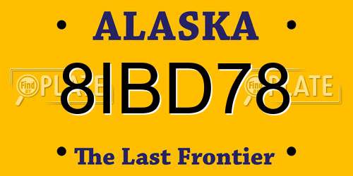 8IBD78 Alaska License Plate