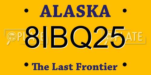 8IBQ25 Alaska License Plate