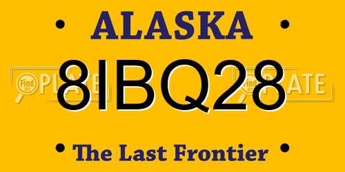 8IBQ28 Alaska License Plate