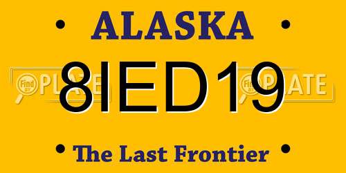 8IED19 Alaska License Plate