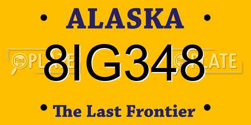 8IG348 Alaska License Plate