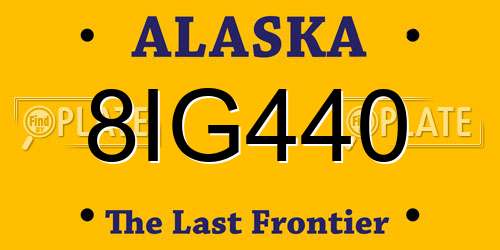 8IG440 Alaska License Plate