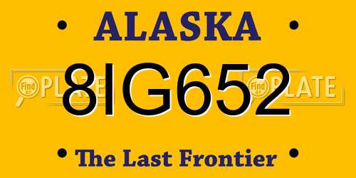 8IG652 Alaska License Plate