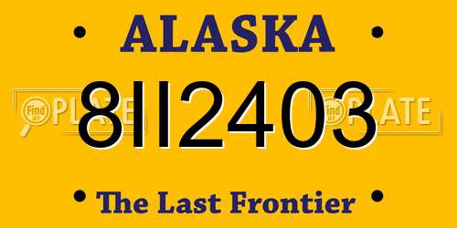 8II2403 Alaska License Plate