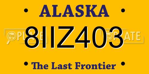 8IIZ403 Alaska License Plate