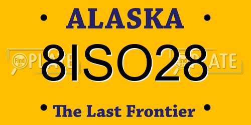 8ISO28 Alaska License Plate