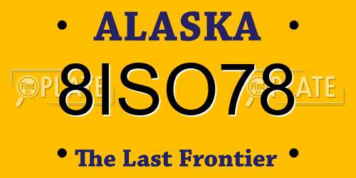 8ISO78 Alaska License Plate