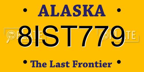 8IST779 Alaska License Plate