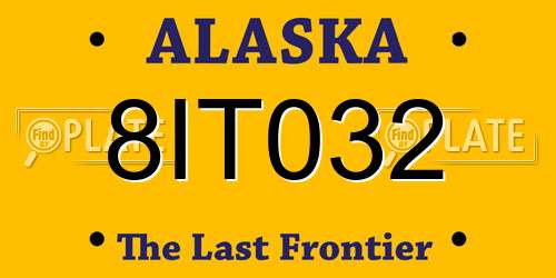 8IT032 Alaska License Plate