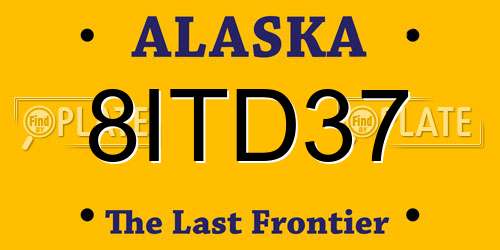 8ITD37 Alaska License Plate