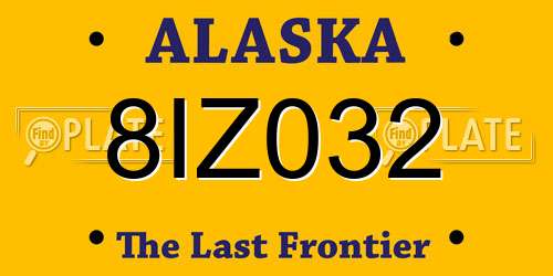 8IZ032 Alaska License Plate