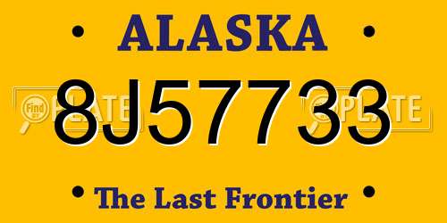 8J57733 Alaska License Plate