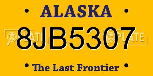 8JB5307 Alaska License Plate