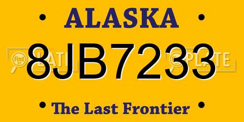8JB7233 Alaska License Plate