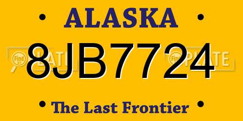 8JB7724 Alaska License Plate