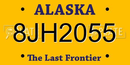 8JH2055 Alaska License Plate