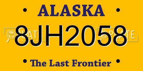 8JH2058 Alaska License Plate