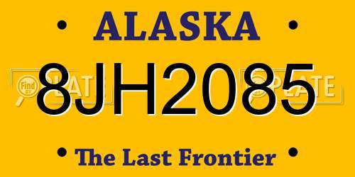 8JH2085 Alaska License Plate