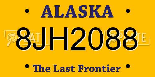 8JH2088 Alaska License Plate