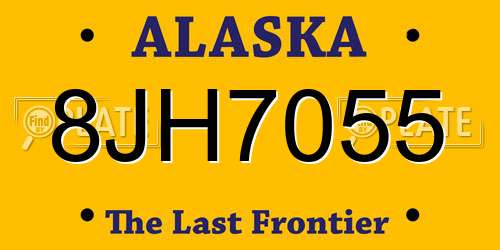 8JH7055 Alaska License Plate