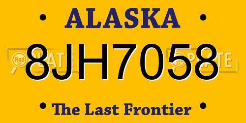 8JH7058 Alaska License Plate