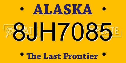 8JH7085 Alaska License Plate