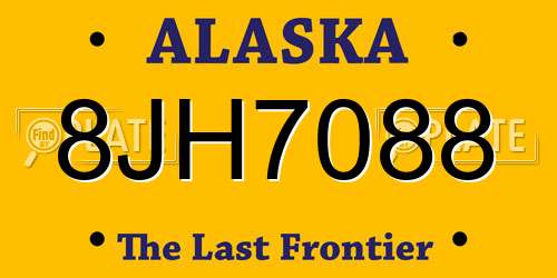 8JH7088 Alaska License Plate