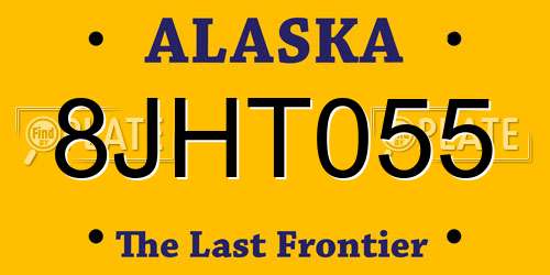 8JHT055 Alaska License Plate