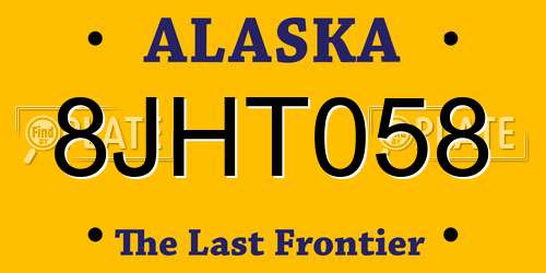 8JHT058 Alaska License Plate