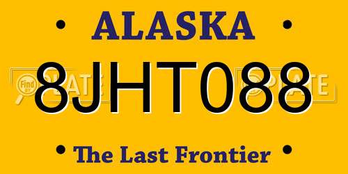 8JHT088 Alaska License Plate