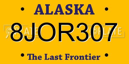 8JOR307 Alaska License Plate
