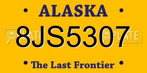 8JS5307 Alaska License Plate