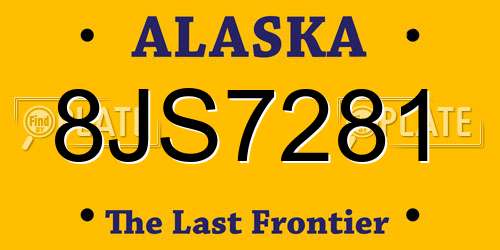 8JS7281 Alaska License Plate