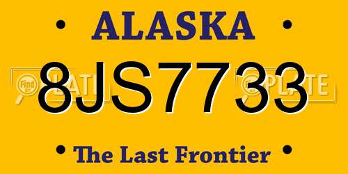 8JS7733 Alaska License Plate