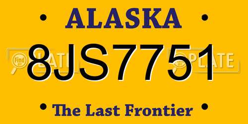 8JS7751 Alaska License Plate