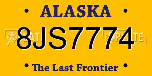 8JS7774 Alaska License Plate