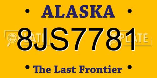 8JS7781 Alaska License Plate