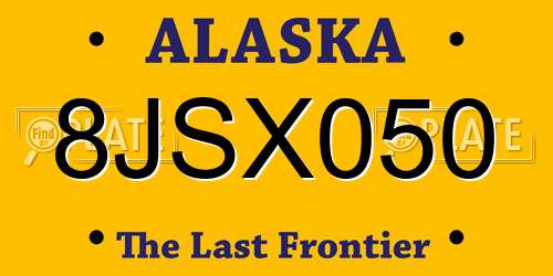 8JSX050 Alaska License Plate