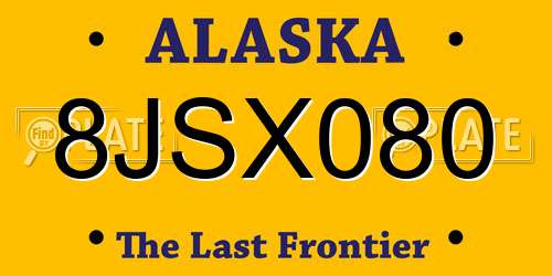 8JSX080 Alaska License Plate