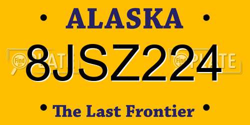 8JSZ224 Alaska License Plate