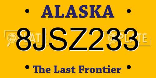 8JSZ233 Alaska License Plate