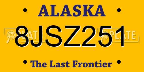 8JSZ251 Alaska License Plate