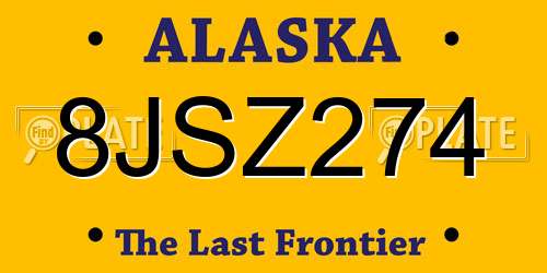 8JSZ274 Alaska License Plate