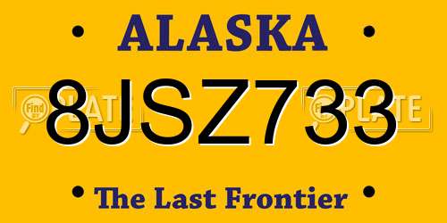 8JSZ733 Alaska License Plate