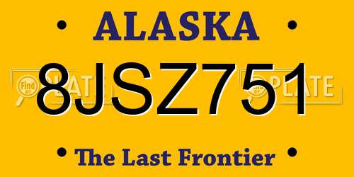 8JSZ751 Alaska License Plate