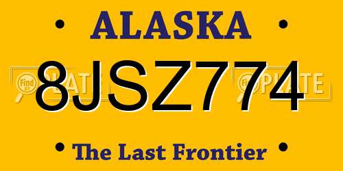 8JSZ774 Alaska License Plate